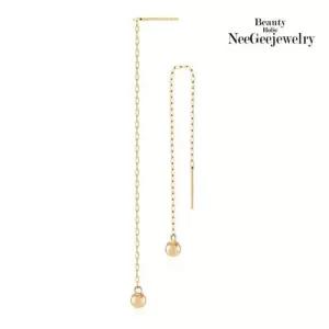 [니지쥬얼리] 14K GOLD 롱 써클 드롭 이어링 4mm