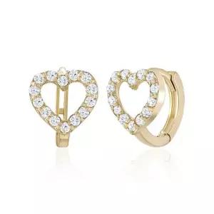 [NeeGee] 14K GOLD 러브 하트 원터치 이어링