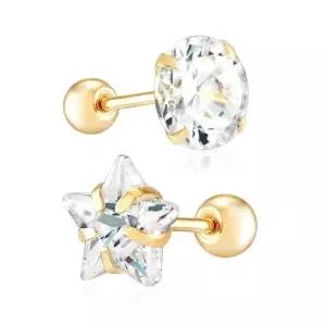 14K GOLD 큐빅모티브피어싱_5mm