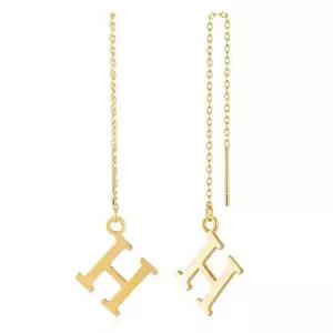 [니지쥬얼리] 14K GOLD H라인 드롭 이어링