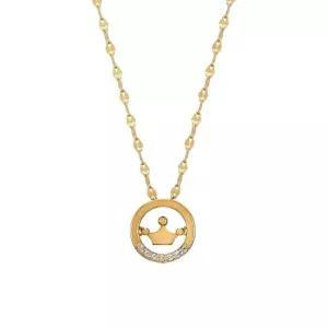 [니지쥬얼리] 14K GOLD 큐빅 크라운링 목걸이
