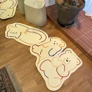 애니멀라인발매트 아무 미니러그 고양이 강 곰돌이