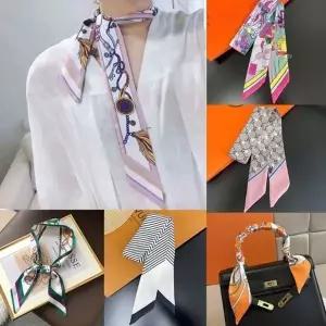 패턴 스카프 실크 미니 타이 쁘띠 리본 미 방도