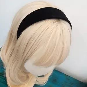 벨벳 넓은 이 헤어 데일리 블랙 머리띠 가을 무지