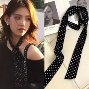 여성 세련된 심플 위아 도트 패턴 롱 스카 롱프