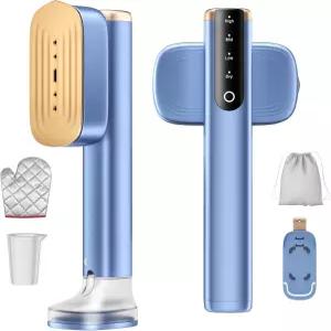 미요코 2-in-1 의류용 스티머 1200W 휴대용 스팀 다리미 3.38 및 6.09 온스 15초 고속 난방 25G/분 가정