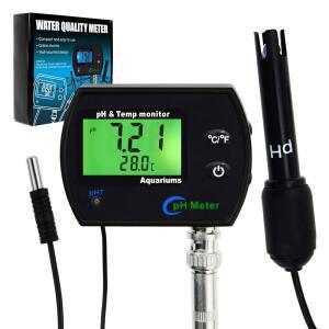 2 IN 1 PH 및 온도 모니터 백라이트 기능이 있는 미터 듀얼 디스플레이 0.00~14.00 C / F 물 어항 수족관 수경 재배 수영장용 수질 검사기