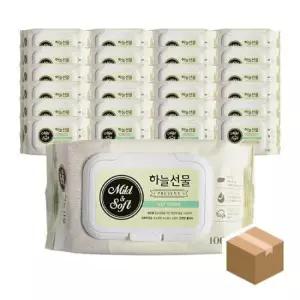 외출용품 하늘선물 물티슈 BOX 100매 캡형x24개입