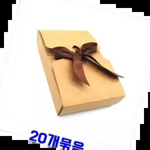 선물포장 갈색 선물상자 리본 선물 포장 크리스마스 쿠키 간식 사탕 17.5x11.5x5cm