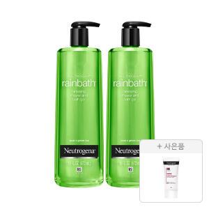 뉴트로지나 레인바스 페어&그린티 바디워시 473ml, 2개+증정(딥클린 젠틀폼 클렌저 10g, 2개)