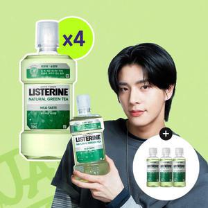 리스테린 그린티 마일드 750ml, 4개 + 증정(토탈케어 마일드 250ml, 1개)