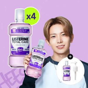 리스테린 토탈케어 마일드 750ml, 4개+증정(토탈케어 마일드 250ml, 1개+NEW리스테린 전용 펌프, 1개)