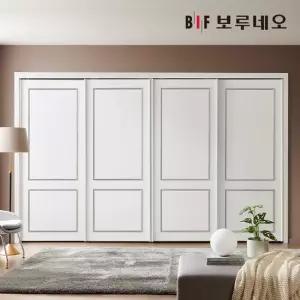 보루네오 E0 웨인스코팅 루비 슬라이딩 붙박이장 360cm 12자