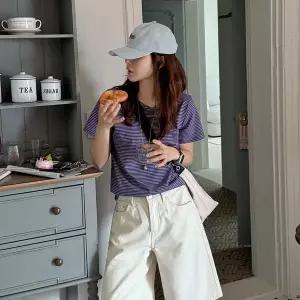[메이블루]소프트 스트라이프 반팔티