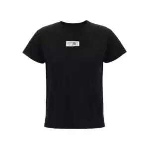 26SS 메종마르지엘라 여성 MM6 NUMERIC 넘버릭 코튼 반팔 티셔츠 블랙 S52GC0327 M20170 900
