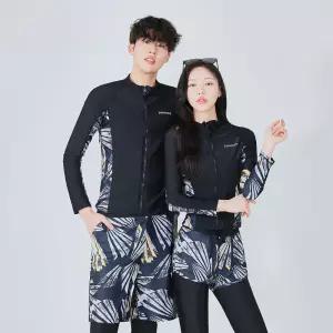 여성 남성 빈티지패턴 커플 빅사이즈 레쉬가드 래쉬가드 수영복 세트