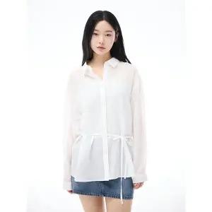 [키르시](대전신세계)허리 스트링 루즈핏 셔츠 [화이트]