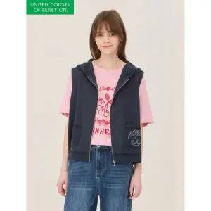 [베네통]메쉬 블록 자수 니트 베스트 BAKVA3631_P422328050