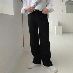 남자 청바지 밴딩 테이퍼드 와이드 블랙진 데님 팬츠 남성청바지 남성바지 (WEE8EDB)