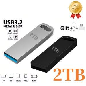 USB 암 암 C형 USB2TB 메탈 U 디스크 USB 포터블 3.2 플래시 드라이브 고속 타입C 메모리 스틱 방수 SSD 저