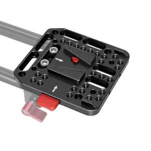 퀵릴리즈 플레이트 V-Lock 장착 배터리 플레이트 15mm 로드 클램프용 14 인치 M4 M3 스레드 홀 DSLR 카메라