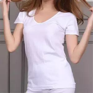 U넥 화이트 여성순면 반팔런닝 할머니상의 3개 반팔티
