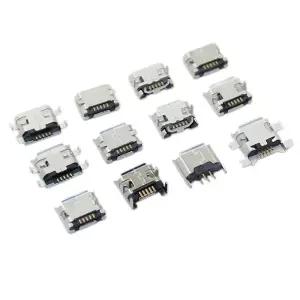 10개 마이크로 USB 5핀 SMT 소켓 커넥터 B 암형 배치 SMD DIP USB 충전 커넥터