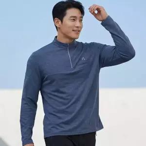 김영주골프 남성 사방스판 반집업 긴팔티 골프 등산 아웃도어 기능성 티셔츠