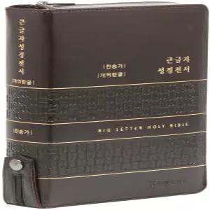 개역한글판 큰글자 성경전서 통일찬송가 (대/합본/색인/지퍼/PU/다크브라운) [Xtr]