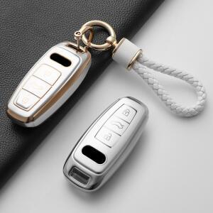 아우디 A3 A4 B9 A6 A7 4K A8 E-트론 Q5 Q8 C8 D5 패션 TPU 자동차 스마트 키 커버 케이스 쉘 키리스 키체