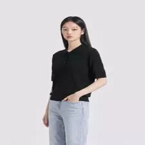 여성 린넨블렌드 카라 스웨터 PHG2ET2420