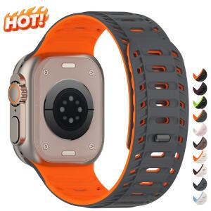 애플 호환워치 울트라 49 44mm 45 46 38mm용 마그네틱 스트랩  iWatch 시리즈 11 10 8 7 6 5 9 SE 40mm용