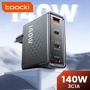 투키 140W GaN 충전기 PD3.1 QC4.0 3.0 SFC2.0 SCP PPS 고속 USB C 충전기 (맥북, 아이폰 17, 16, 삼성, 화