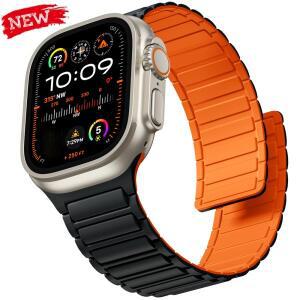 애플 워치 울트라 3 49mm 41mm용 자석 밴드 실리콘 스트랩 iWatch 시리즈 11 10 9 8 7 6 SE 팔찌