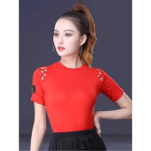 벨리댄스복 상의 라인댄스 반팔 긴팔 티셔츠 블랙