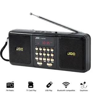 휴대용 스테레오 FM 라디오 무선 스피커 TF 카드 USB MP3 음악 플레이어 지원 수신기가 있는 충전식