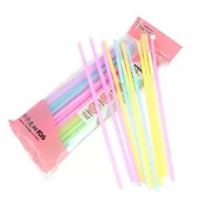 컬러구부러지는빨대 카페 음료수 일회용 빨대 50p 긴빨대 커피빨대 음료빨대
