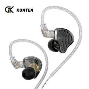 GK KUNTEN 다이나믹 드라이브 이어폰 HIFI 베이스 스포츠 음악 차단 헤드셋 2PIN 케이블