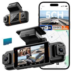 IIWEY N9 5채널 대시캠 360 뷰 앱 포함 5.8G WiFi-6 128GB 무료 카드 FHD 전면 후면 인사이드 좌측 우측 대시 카메라 12개의 IR 라이트 나이트 비전 GPS 24/7 주차 모드 G-센서