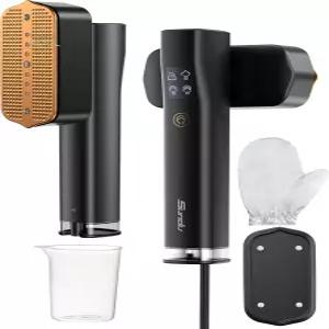 의류용 찜기 순두 휴대용 2-in-1 여행용 다리미 15초 급속 가열 100ml 물탱크 다림질 장갑 25분 강력 연속