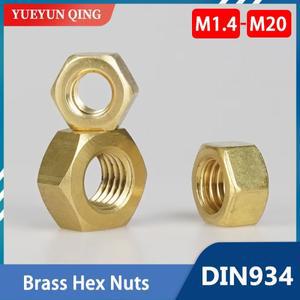 DIN934 미터 나사산 황동 육각 너트 M1.4 M2 솔리드 브래스