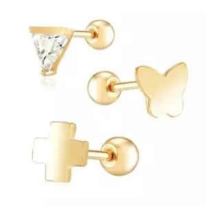 14K GOLD 심플 피어싱FET_3종택1