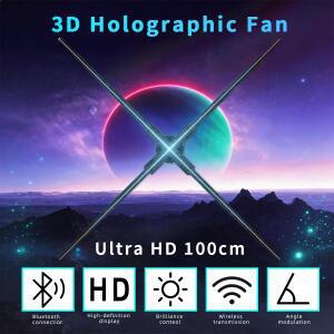 울트라 HD 육안 3D 홀로그램 팬 100cm 상점 바 상업  조명 지원 무선 업로드 비디오 클라우드 제어