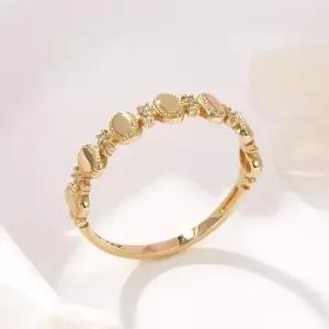 [비앤비골드] 18K 타원 로렛트 꼬냑 큐빅 반지 SRS42196