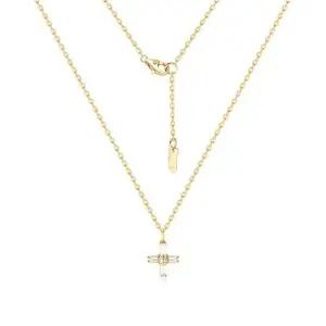 [모룬] 14K 크럭스 바게트 큐빅 십자가 체인 목걸이 MON42228