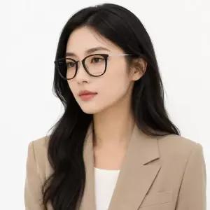 에스까다 안경테 VES A43F 0A01 스퀘어 뿔테 안경