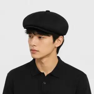 캉골 K3217HT BLACK 뱀부 호커 울 뉴스보이캡 팔각모자