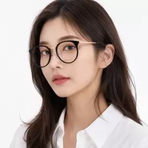 에스까다 안경테 VES A45F 0A01 라운드 뿔테 안경