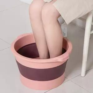 쿨샵 간편 접이식 족욕기 홈스파 폴딩족욕기 핑크 발마사지기 족욕탕