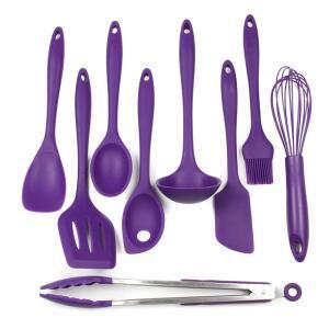 Chef Craft Premium Silicone Kitchen Tool and Utensil Set 9 Piece Purple